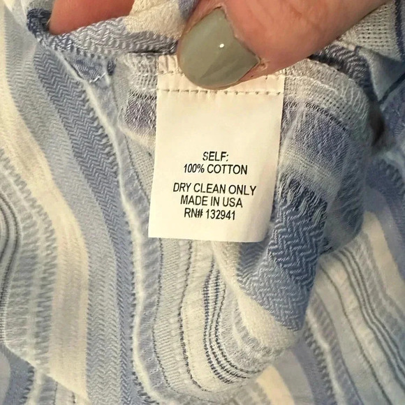 Amanda Uprichard stripe cold shoulder ruffle blouse P/XS - Picture 5 of 5